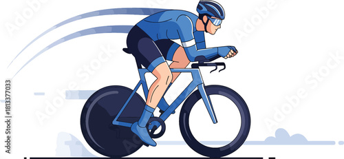 Speed cyclist illustration Vector