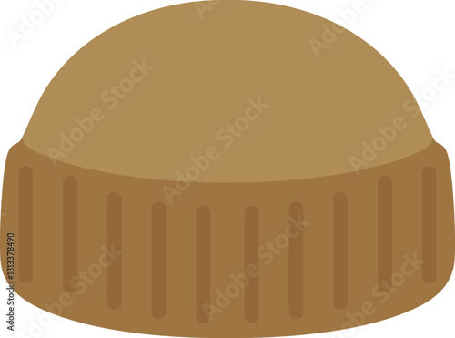 Brown knit beanie cap