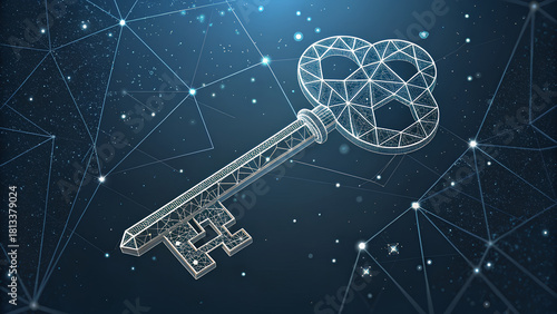 Digital key symbolizes security in web3 and decentralized applications, unlocking new possibilities in technology and innovation
