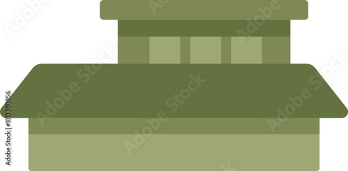 Green pavilion with layered roofs