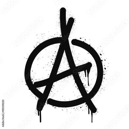 Graffiti spray font alphabet black on white. Sprayed A letter drops. isolated on a white background