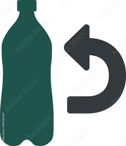 Plastic reuse arrow with bottle