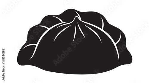 Black Dumpling Isolated on White Background