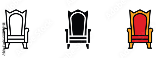 Royal throne icon vector. Majestic throne symbol. vector illustration.