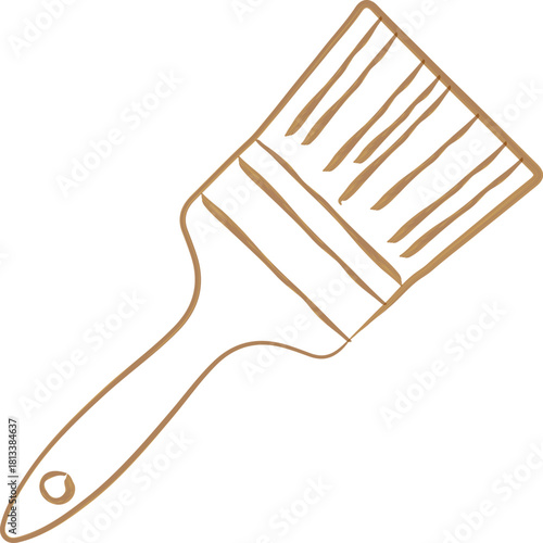 Wide paintbrush close up