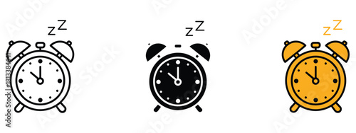 Alarm clock icon vector. sleep, wake up, time management needs symbol. vector illustration.