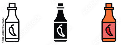 Chili sauce bottle icon vector. restaurant menus, food blogs, and culinary symbol. vector illustration.