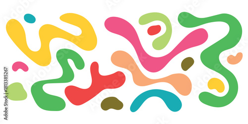 Colorful abstract organic liquid shapes and fluid forms icon vector. bubbles, organic irregular shapes symbol. vector illustration.