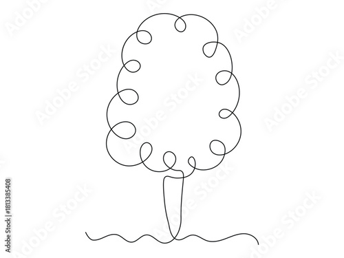 Continuous One Line Drawing of Cotton candy icon vector. sweets symbol. vector illustration.