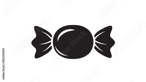 Wrapped candy icon simple flat vector glyph isolated on white background for web and mobile design