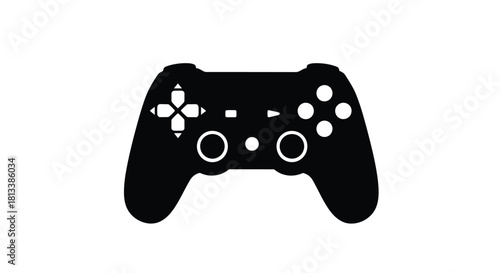 Abstract geometric pattern with bold silhouette elements and vibrant color accents