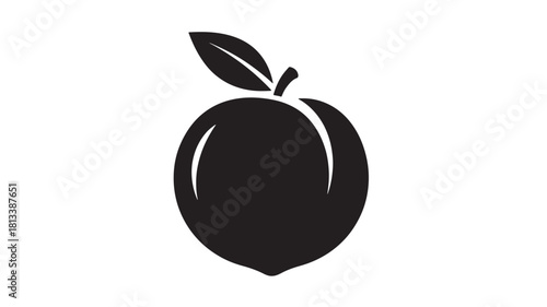 Minimalist peach icon simple flat vector illustration isolated on white background for web and mobile design