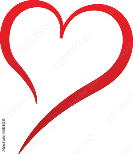 Heart shape design for love symbols, Set simple drawings heart symbols, valentines day related designs and frames, Red heart formed by Available in vector EPS format. editable vector file format.