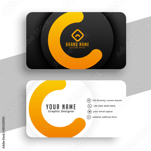premium style dark black and white corporate business card template