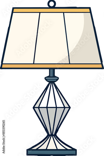 Elegant Table Lamp Illustration: Modern Desk Light, Decorative Home Decore  Graphic