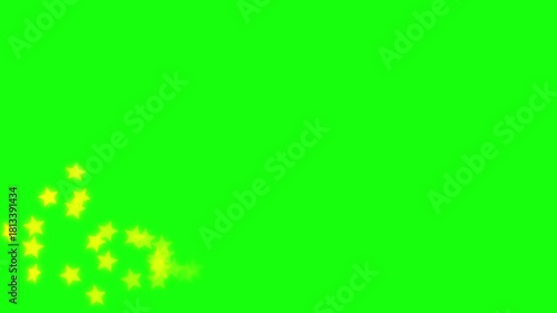 Golden Stars Particle Animation Creating a Green Screen Background for Festive Celebrations
