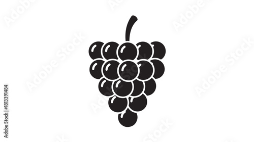Black grape icon simple flat vector illustration isolated on white background