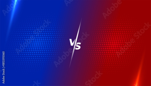 blue and red versus vs battel screen banner for sport game
