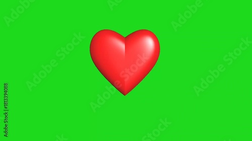 Pounding heart animations on green screen background