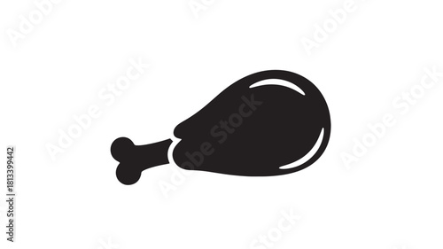 Simple chicken leg icon flat vector illustration for food related design isolated on white background