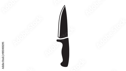 Black knife silhouette sharp blade vector illustration isolated on white background