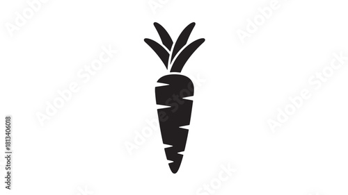 Black and white carrot icon simple vector illustration isolated on white background