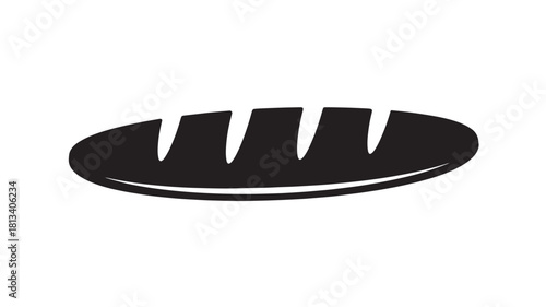 Simple bread loaf icon minimalist vector illustration for bakery menu design isolated on white background