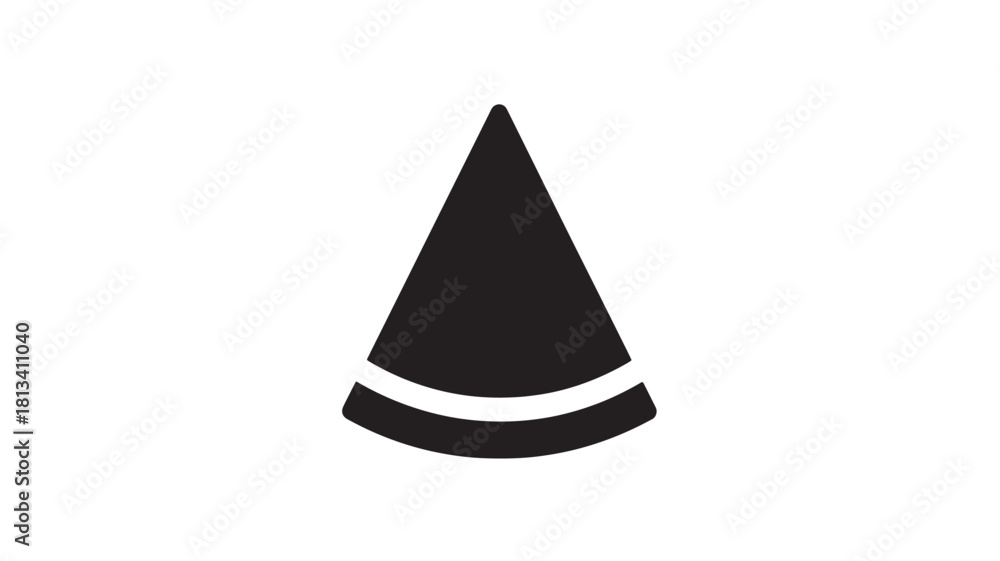 Fototapeta premium Minimalist party hat icon simple flat vector design element isolated on white background