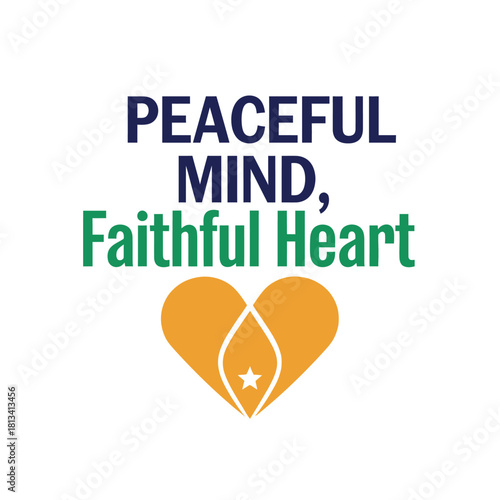Typography t shirt design peaceful mind faithful heart