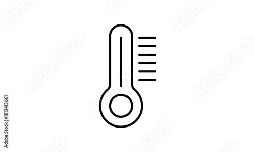 Thermometer outline icon isolated on transparent background. vector illustration. EPS 10