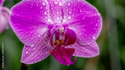 Wallpaper Mural Time lapse footage capturing the slow, graceful unfurling of a new orchid bud, revealing its nascent form and gradual development. Growth, transformation, and life cycle Torontodigital.ca