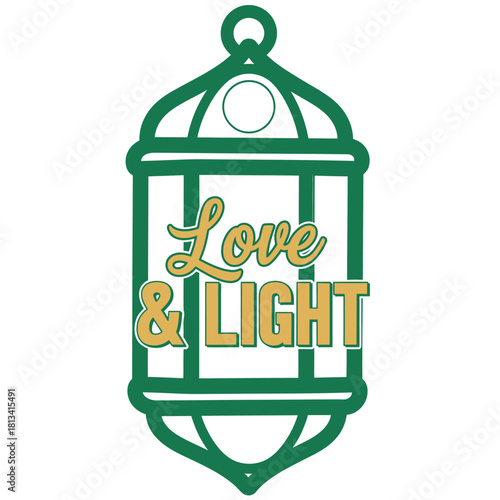 Typography t shirt design love light lantern