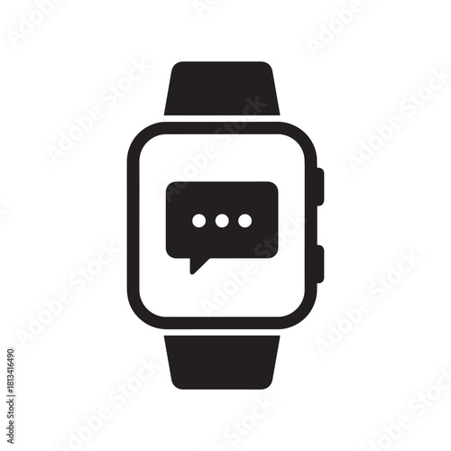 Silhouette of a smartwatch with message icon