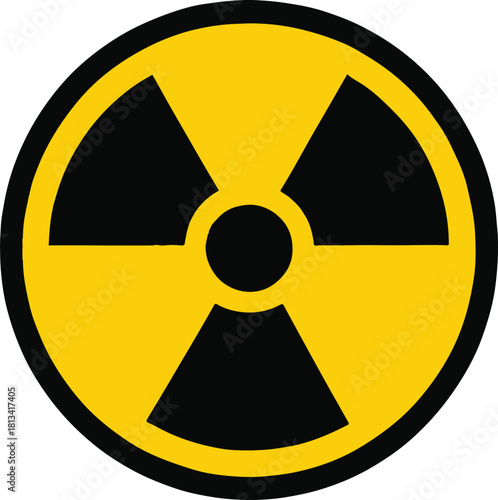 Radiation Hazard Symbol Yellow Black Warning Sign Icon Graphic Design
