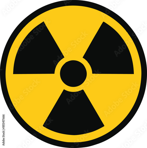 Radiation Hazard Symbol Yellow Black Warning Sign Icon Graphic Design

