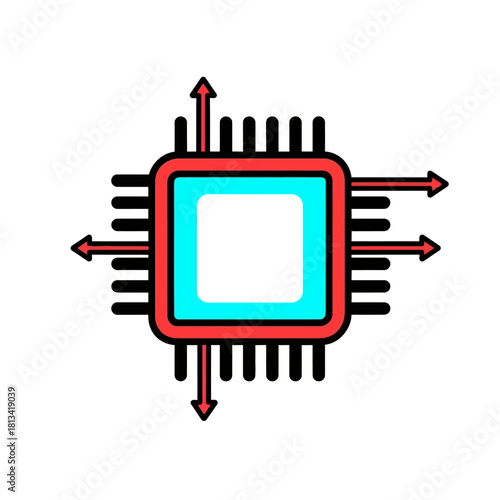 Processor Icon Central Processing Unit for Data Processing and Computing