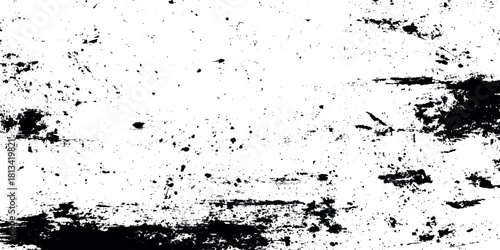 Distressed overlay grunge texture background black and white scratch grit dust worn rough urban wall surface design vector element.