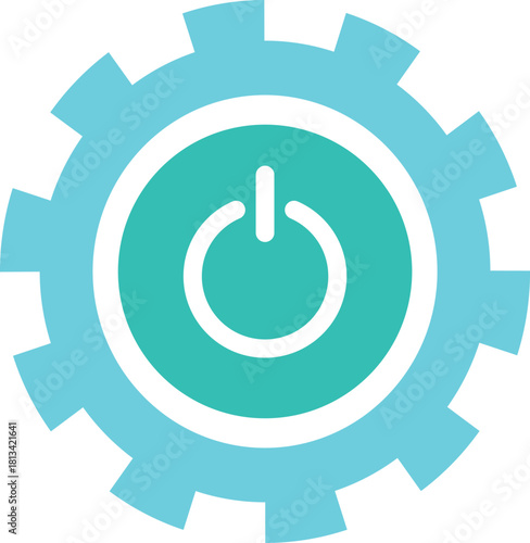 power button on blue background