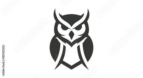 Stylized owl icon on white background symbolizing knowledge wisdom and insight