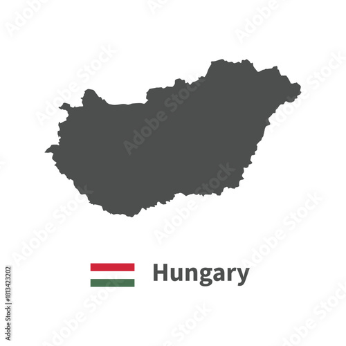 Hungaryflag map illustration on white background