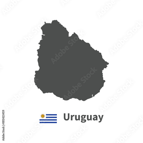 Uruguay flag map illustration on white background