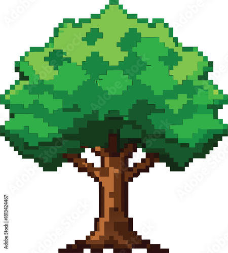 Pixel art style tree