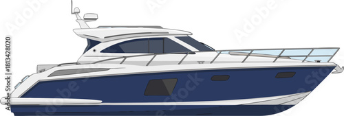 Luxury Modern Yacht Vector Illustration