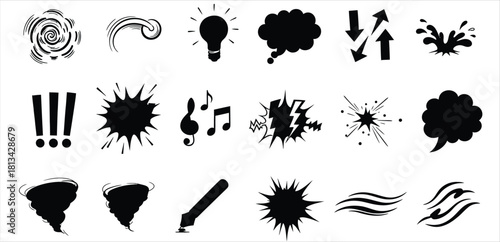 Comic effect vactor elements set