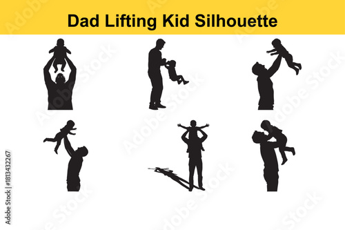 Dad Lifting Kid Silhouette