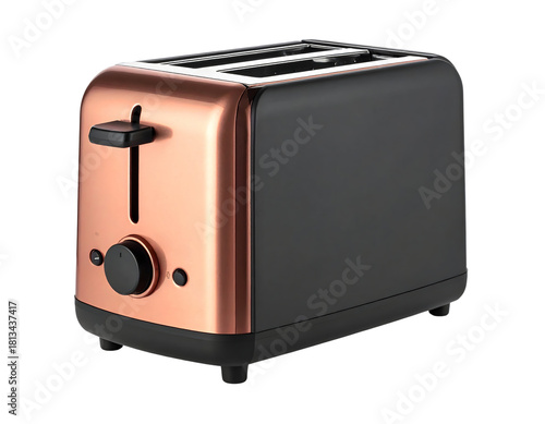 Electric toaster kitchen appliance for breakfast, isolated on a white background