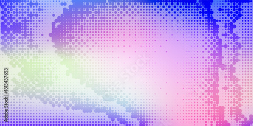 Background with pixel pattern and abstract texture. Blue and purple bitmap art featuring soft gradation and digital game-like aesthetic Eps10