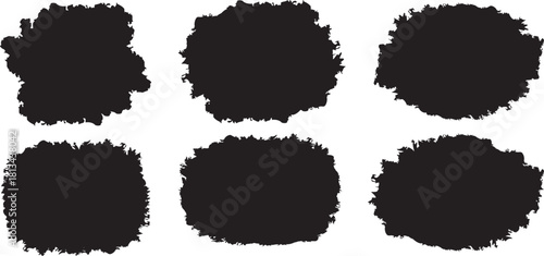 Black paint brush spots, highlighter lines or felt tip pen marker horizontal blobs. Marker pen or brushstrokes and dashes
