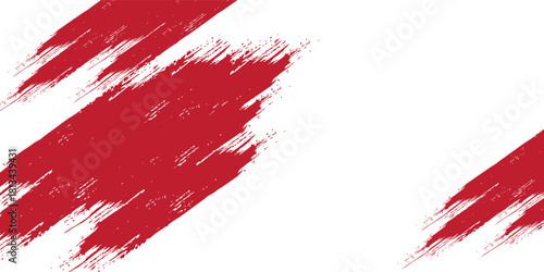 Straight red ink vector lines pack. Bloody color long and round hand-drawn brushstroke text highlights, frames, circles. Asian calligraphy brushstroke set. Eps10