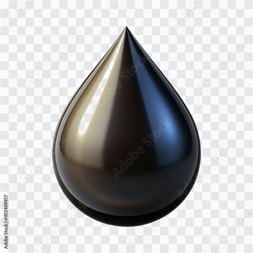3D Oil Drop Icon | Petroleum Liquid Drop, Energy Resource & Fuel Symbol